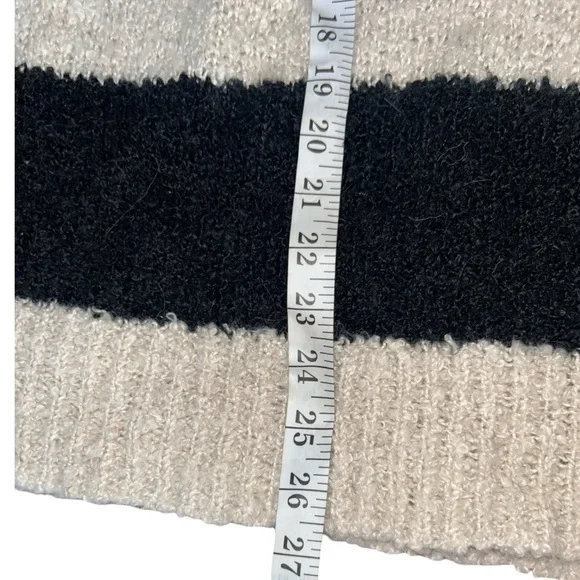 Dear John Adrien V Neck Sweater Black Crème Stripe Size XL - Picture 6 of 8